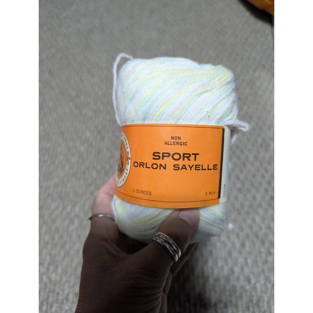 4 lot Vintage‎ Fox Brand Yarn Sport Orlon Sayelle Pastel Ombre crochet knitting